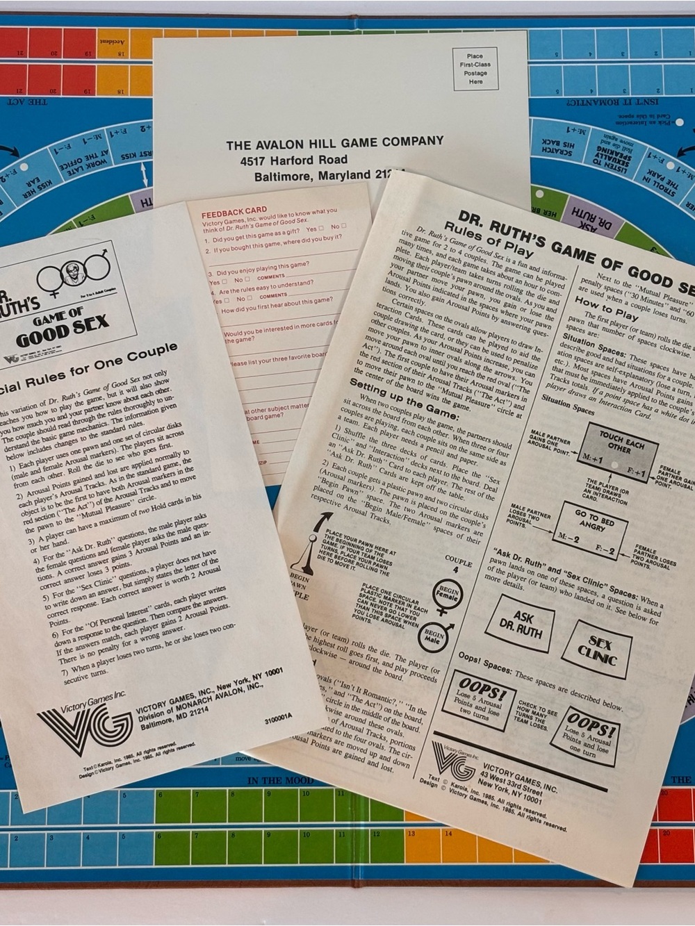 VTG 1985 Victory Games, Dr Ruth's Game of Good Sex, 2-4 Adult Couples - Picture 9 of 12